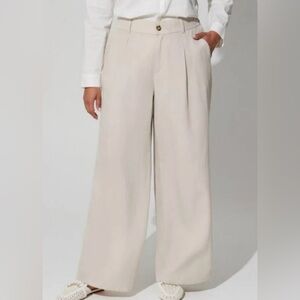 Torrid linen-blend wide leg trousers, size 16R